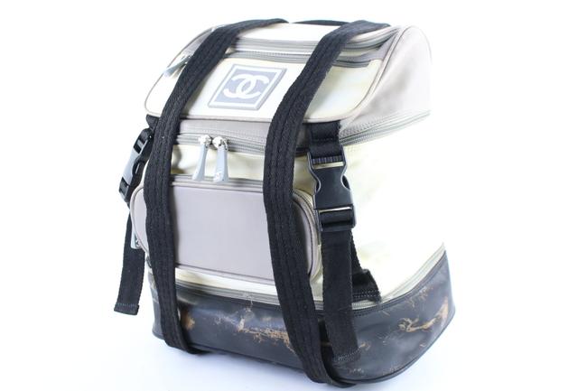 Chanel Sport White Grey and Black Canvas Backpack