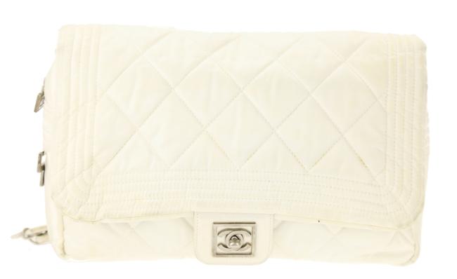 Chanel Sports Cc Flap White Nylon Backpack