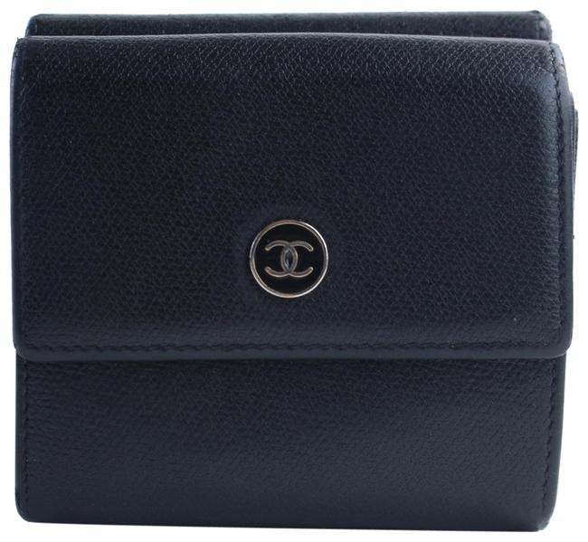 Chanel Square Button Line Wallet 21cr0529 Black Leather WeekendTravel Bag
