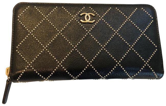 Chanel Studded Wallet Lambskin Leather Wristlet