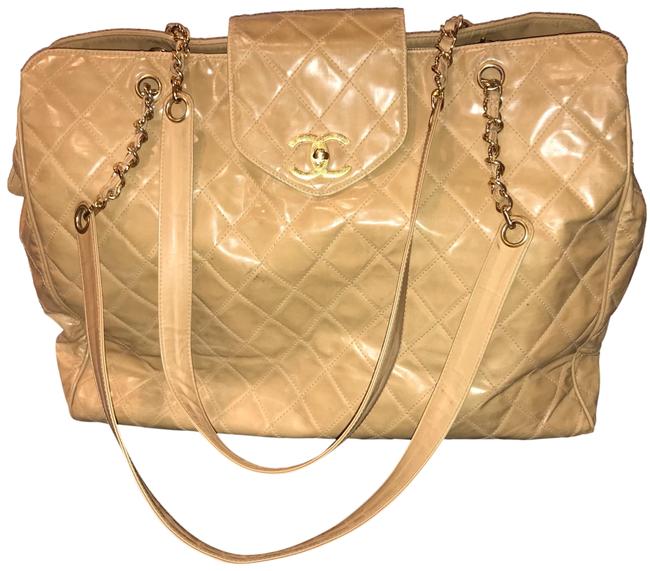 Chanel Supermodel Tote Beige Quilted WeekendTravel Bag