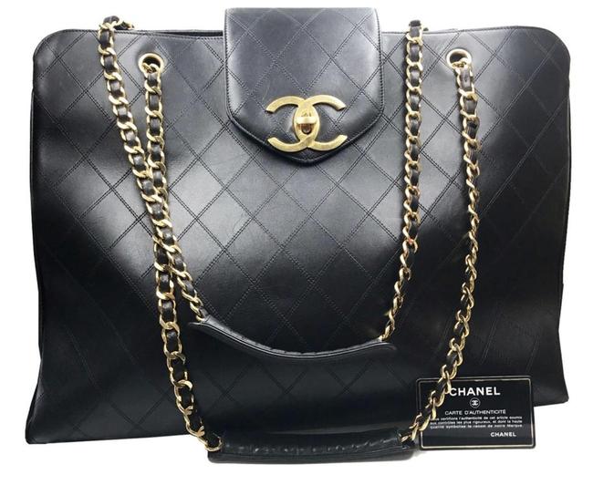 Chanel Supermodel XL Black Caviar Leather WeekendTravel Bag
