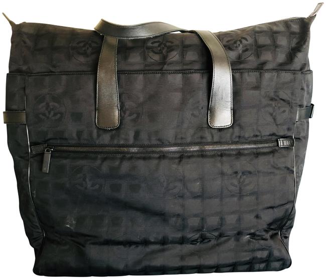 Chanel Timeless Large Tote Black Nylon WeekendTravel Bag