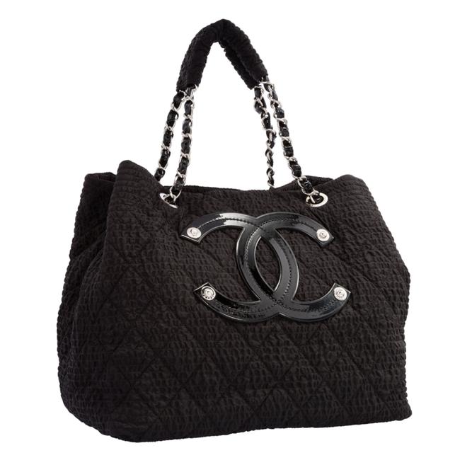 Chanel Timeless Tote Texturized Microfiber Black Nylon WeekendTravel Bag