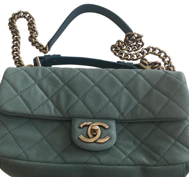 Chanel Tone with Chain Blue Leather Baguette
