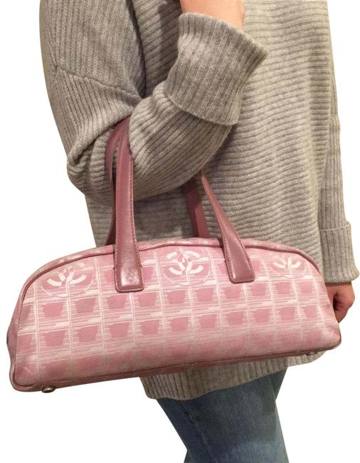 Chanel Tote Satchel Pink Canvas Baguette