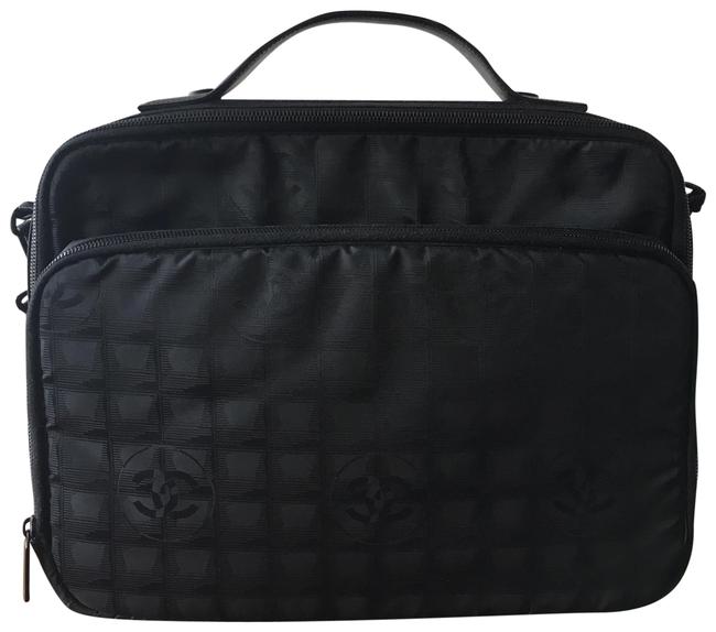 Chanel Travel Ligne Black Nylon Laptop Bag