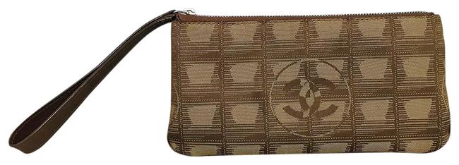 Chanel Travel Ligne Pouch Green Nylon Wristlet