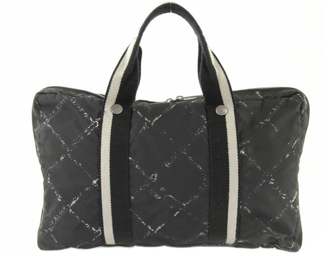 Chanel Travel Line Black Canvas Laptop Bag