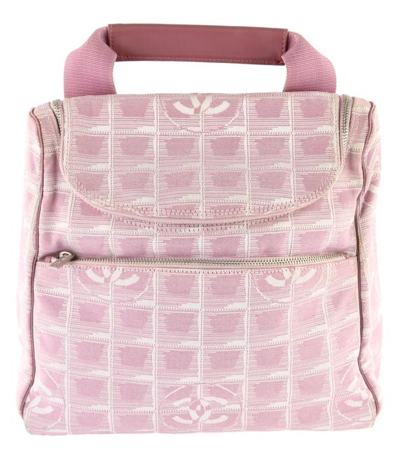 Chanel Travel Line Convertible Pink and White Canvas Backpack