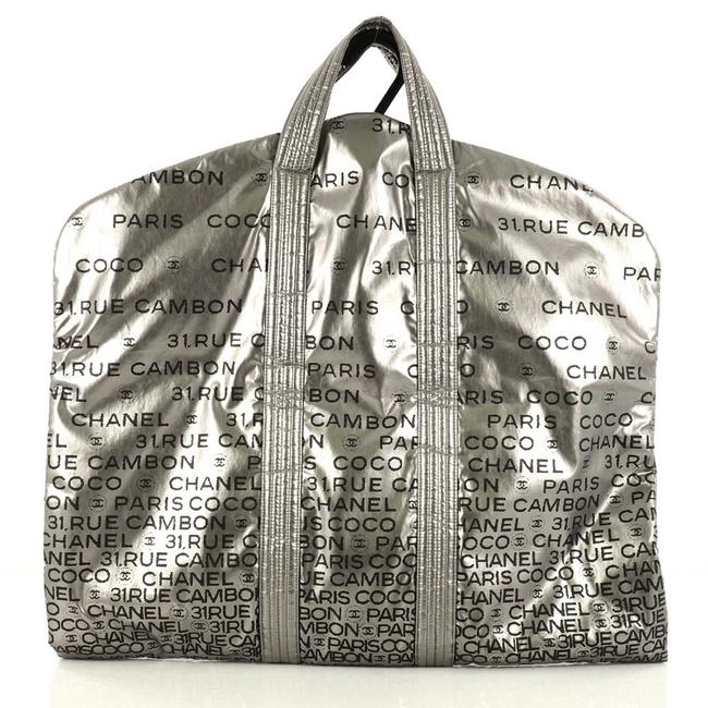 Chanel Unlimited Garment Printed Silver Nylon WeekendTravel Bag