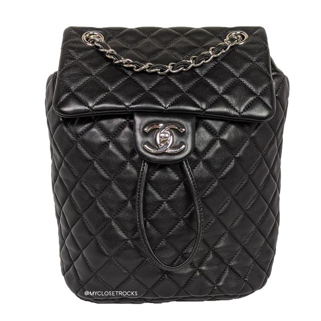 Chanel Urban Spirit Black Calfskin Leather Backpack