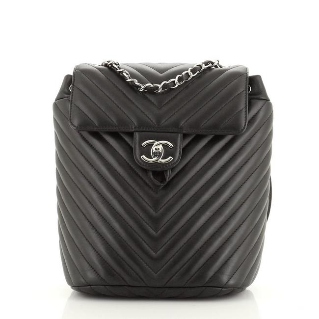 Chanel Urban Spirit Chevron Lambskin Small Black Leather Backpack