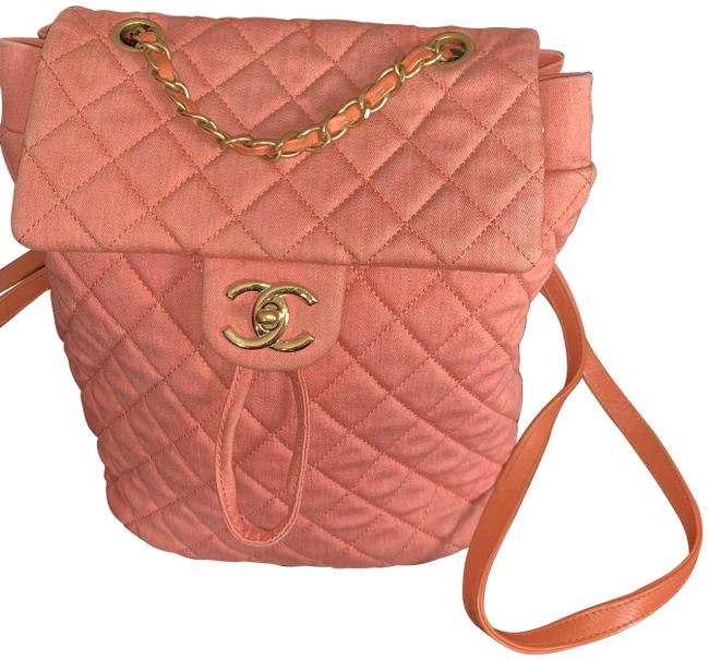 Chanel Urban Spirit Coral Denim Backpack