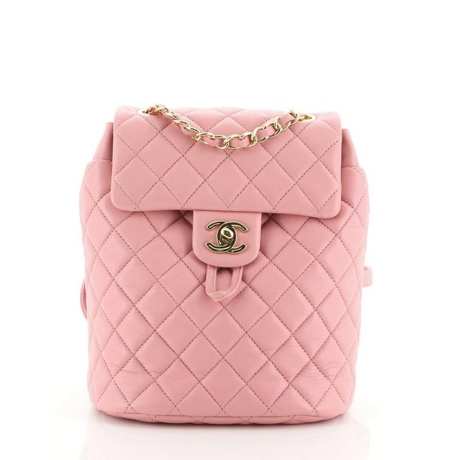 Chanel Urban Spirit Quilted Lambskin Mini Pink Leather Backpack