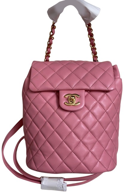 Chanel Urban Spirit Quilted Pink Leather Backpack