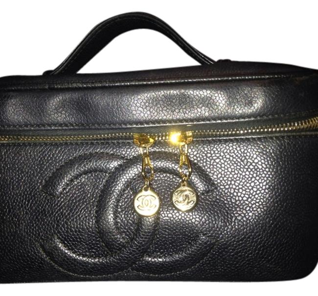 Chanel Vanity Black Caviar Leather WeekendTravel Bag