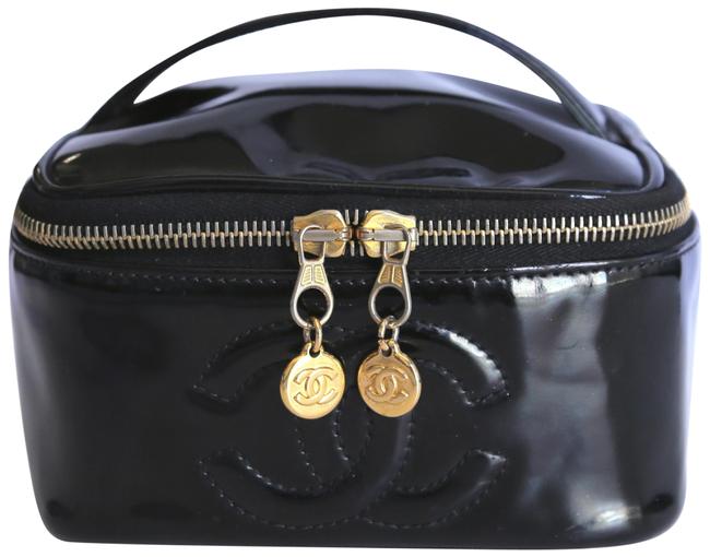 Chanel Vanity Case Black Caviar Leather WeekendTravel Bag