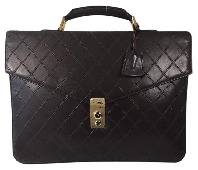Chanel Vintage Brown Leather Laptop Bag