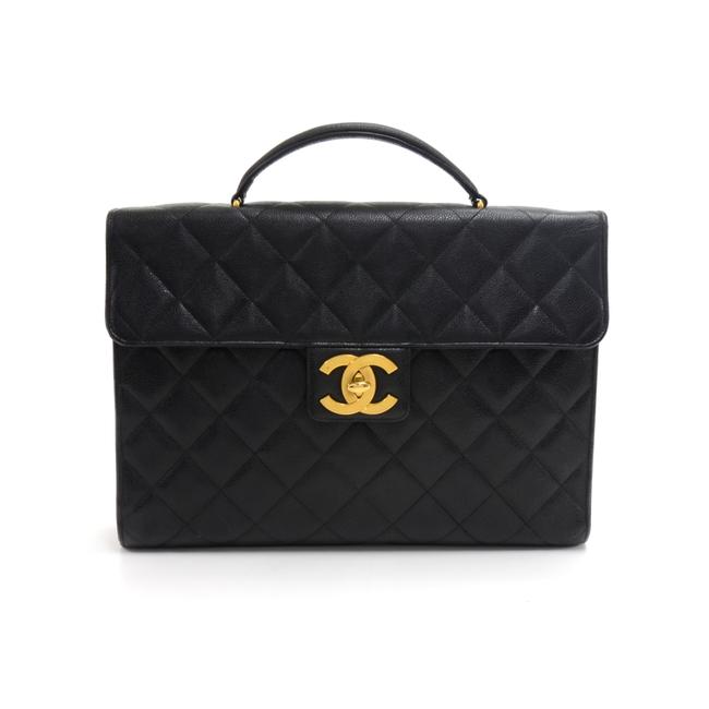 Chanel Vintage Caviar Quilted Briefcase Black Leather WeekendTravel Bag