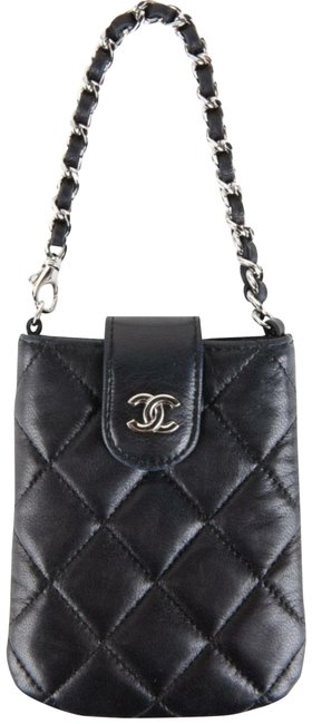 Chanel Vintage Quilted *mini* Black Leather Wristlet