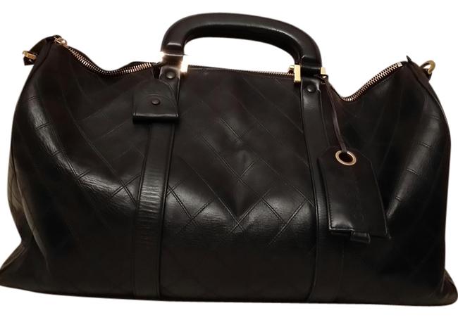 Chanel Duffle Vintage WeekenderDuffle Black Leather WeekendTravel Bag