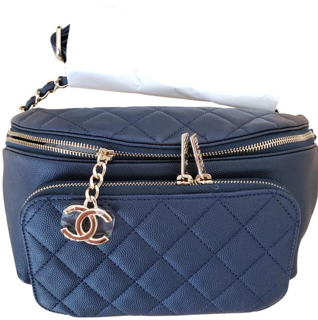 Chanel Waist Bumbag Blue Caviar Leather WeekendTravel Bag