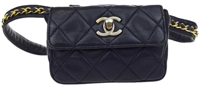 Chanel Waistbag Black Leather WeekendTravel Bag