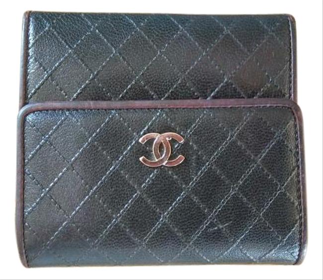 Chanel Wallet Black Leather Wristlet