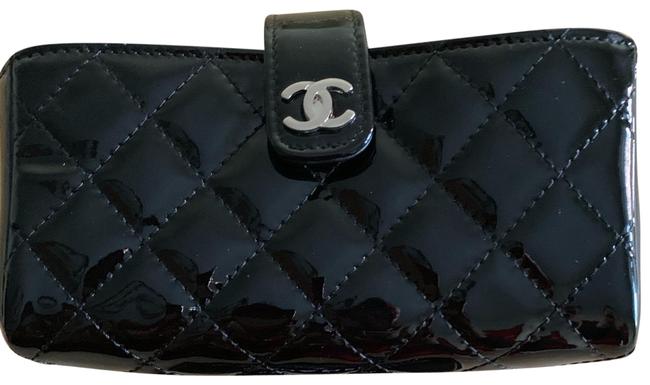 Chanel Wallet Black Patent Leather Wristlet