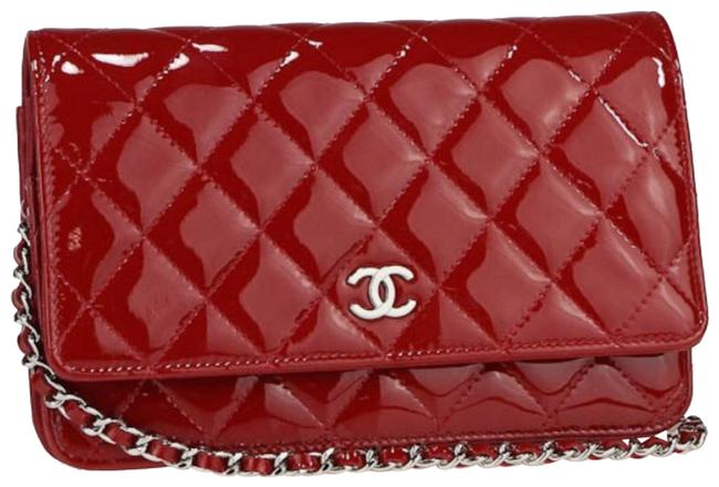 Chanel Wallet on Chain Woc Red Patent Leather Messenger Bag