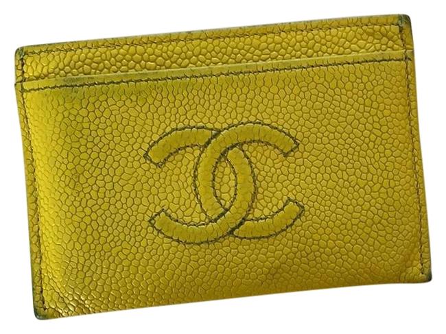 Chanel Wallet Yellow Leather Wristlet