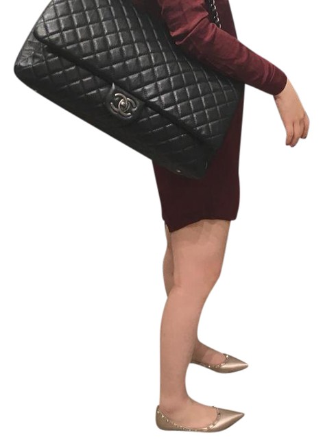 Chanel Xxl Black Leather WeekendTravel Bag