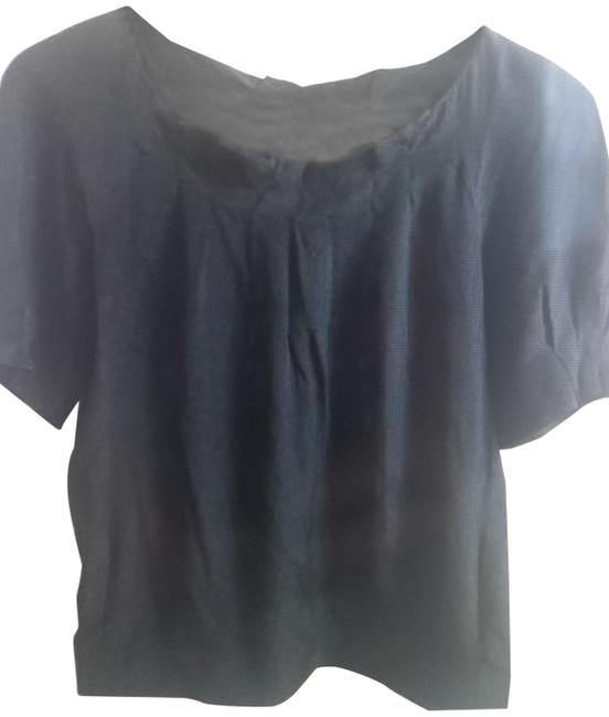 Fendi 40 Italy Silk Short Sleeve Pleated Neckline Blouse 