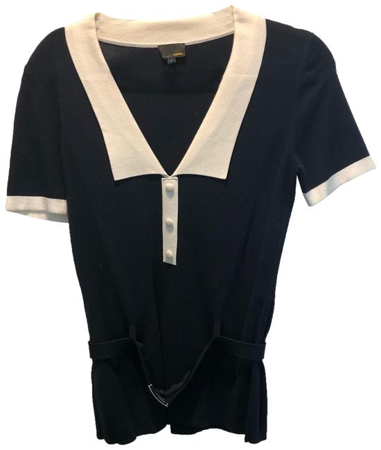 Fendi Aw64207 Navy; Ecru Sweater