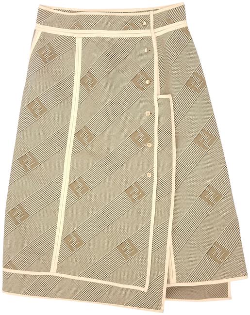 Fendi Beige Brown A line Skirt