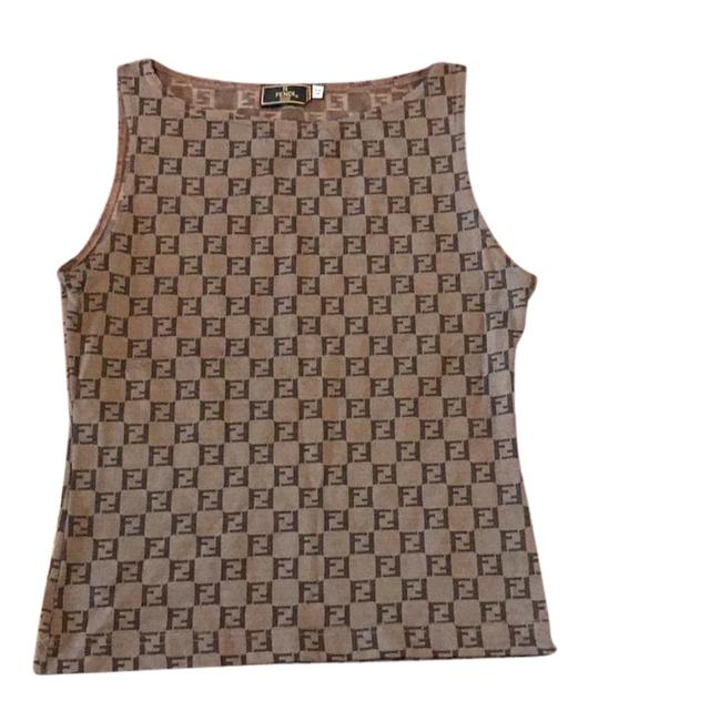 Fendi Black and Tan Vintage Tank TopCami 