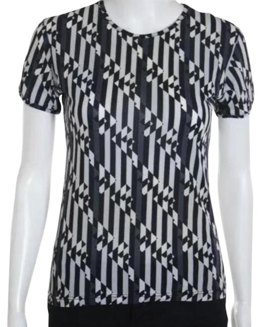 Fendi BlackWhite F Print Tee Shirt