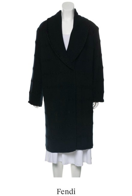 Fendi Black Cashmere Sweater Vintage Coat 