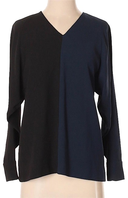 Fendi Black Colorblock Long Sleeve Blouse