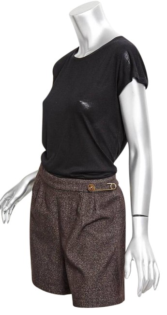 Fendi Black + Brown Jersey Jersey+brown Wool Short Sleeve RomperJumpsuit