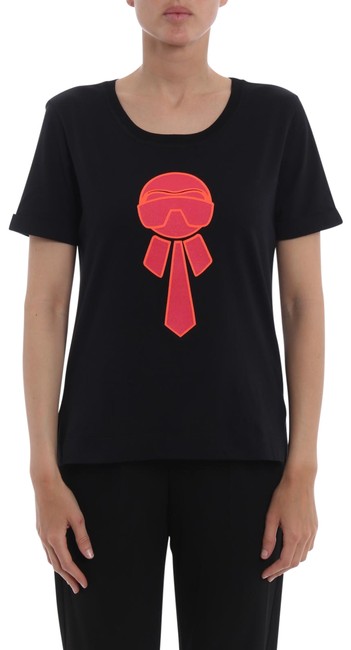 Fendi Black Karl Loves Crew Neck Tee Shirt 