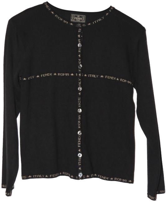 Fendi Monogram Button down Black Sweater