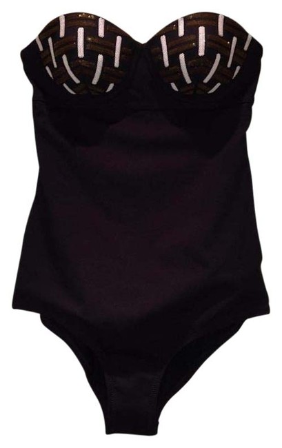 Fendi Black New Sequin Embellished One piece Bathing Suit 