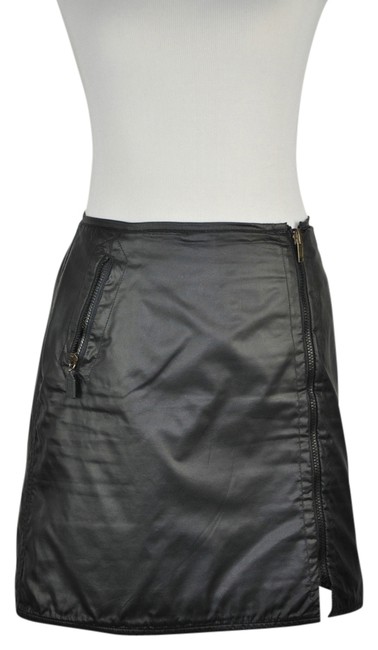 Fendi Black NylonCotton Logo Print Reversible Skirt