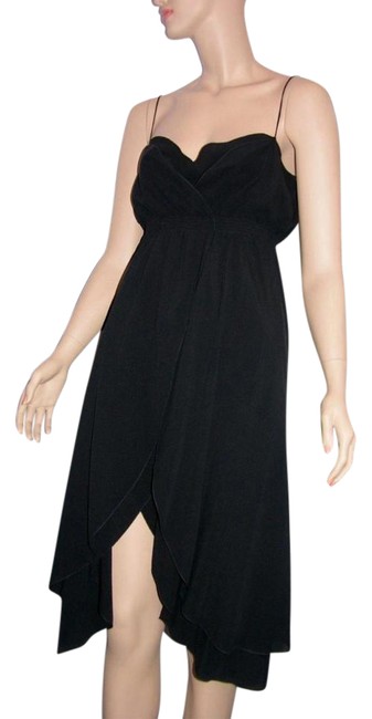 Fendi Black Silk High Slit Short Cocktail Dress 