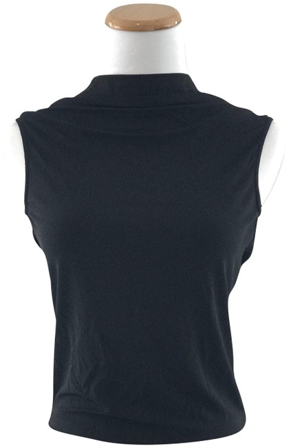 Fendi Sleeveless Drape Black Top