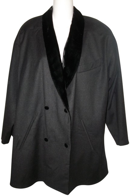 Fendi Black Vintage Velvet Collar Italian Made Double Breast Jacket