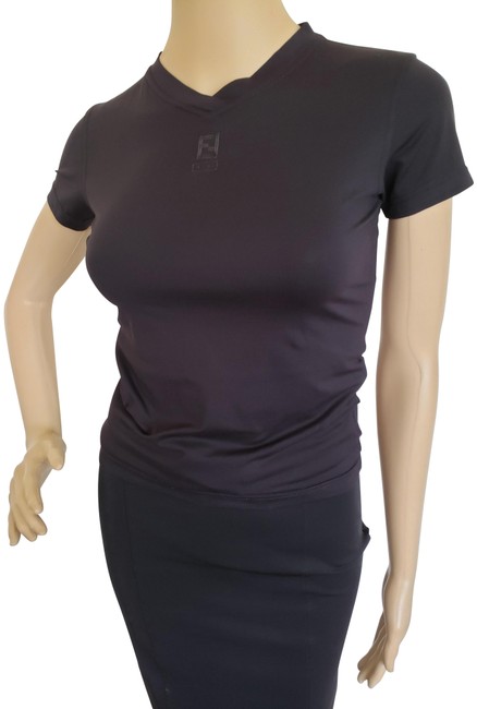 Fendi Black Vintage Zucca Ff Logo Print Blouse