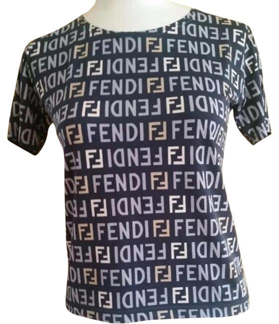 Fendi Black White Tan T shirt Tee Shirt